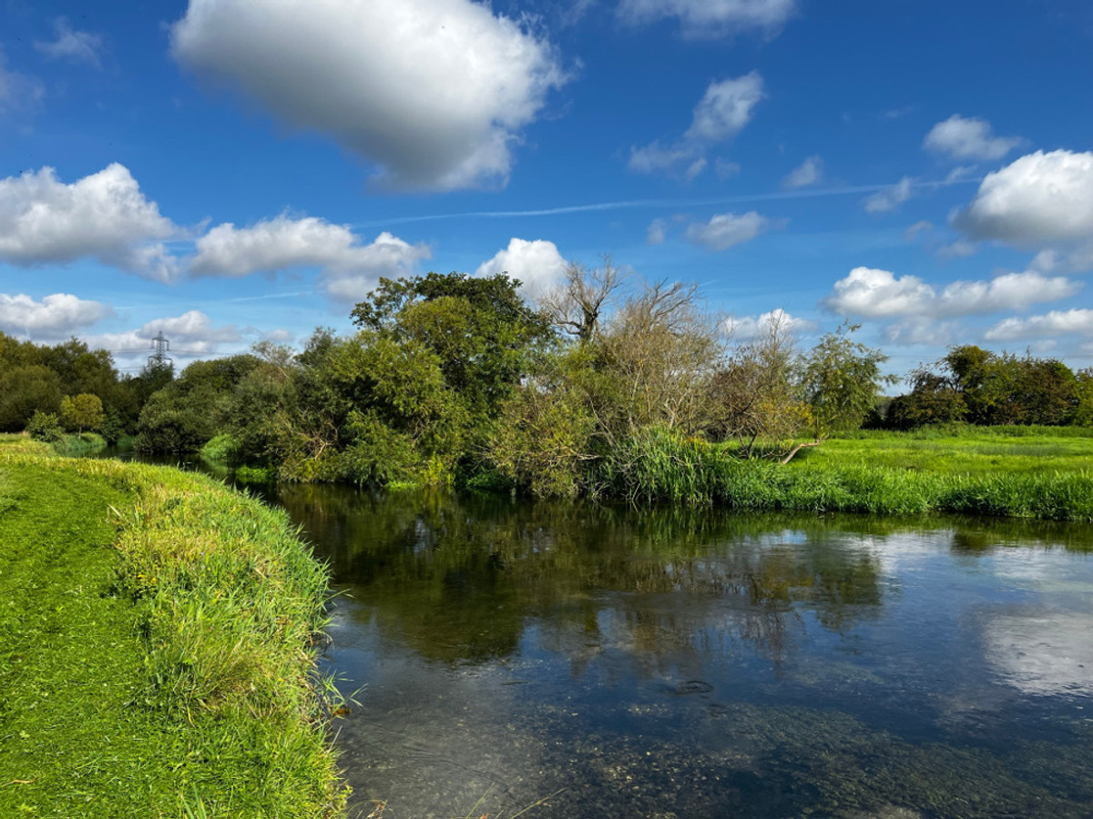View of the Breach Farm fishing beat on the River Itchen