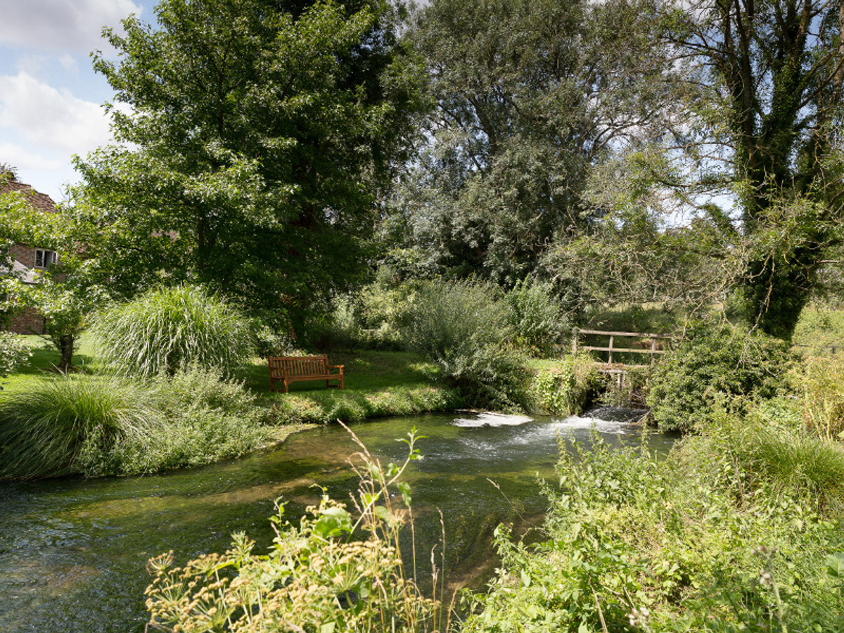 View of the Abbots Worthy fishing beat on the River Itchen