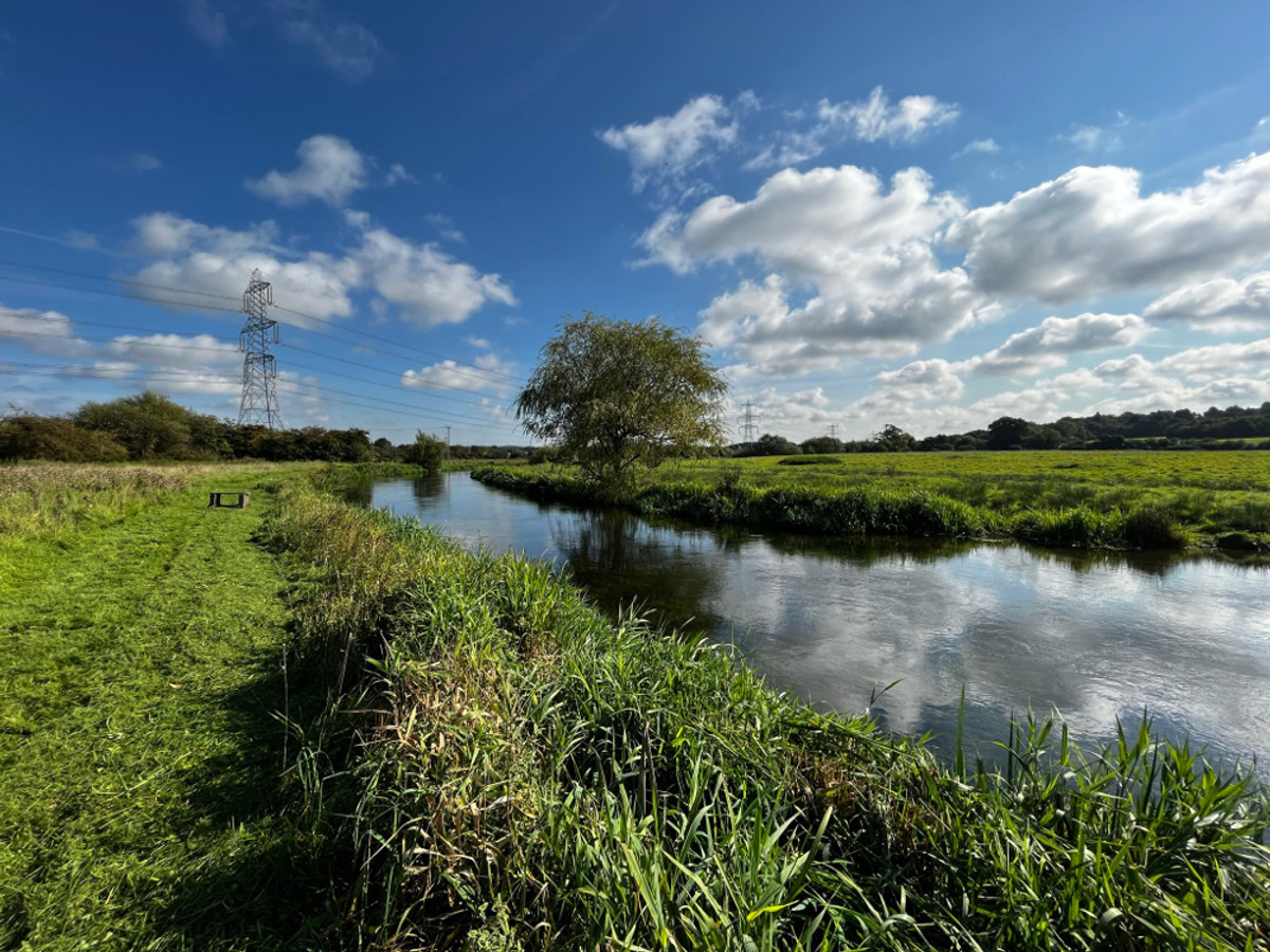 View of the Breach Farm fishing beat on the River Itchen