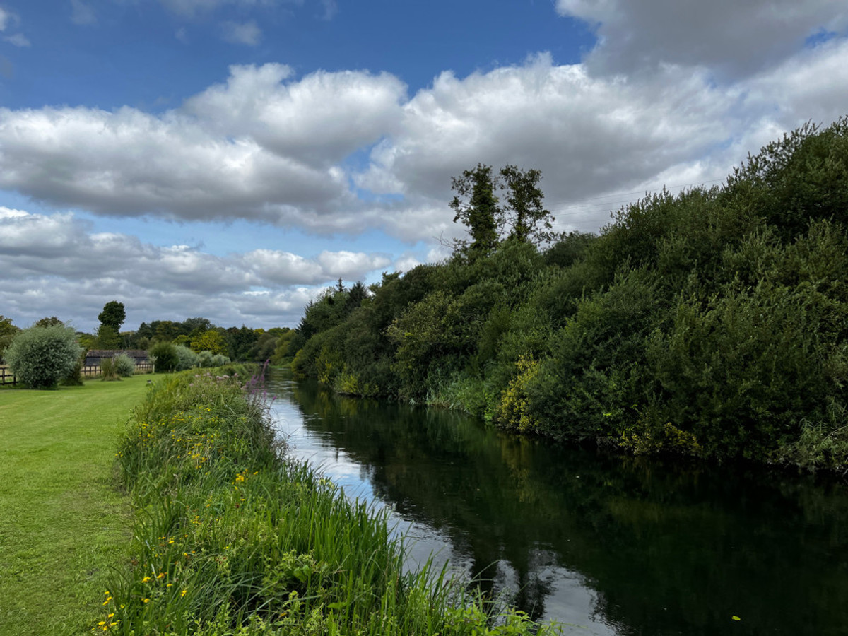 View of the Kimbridge fishing beat on the River Test