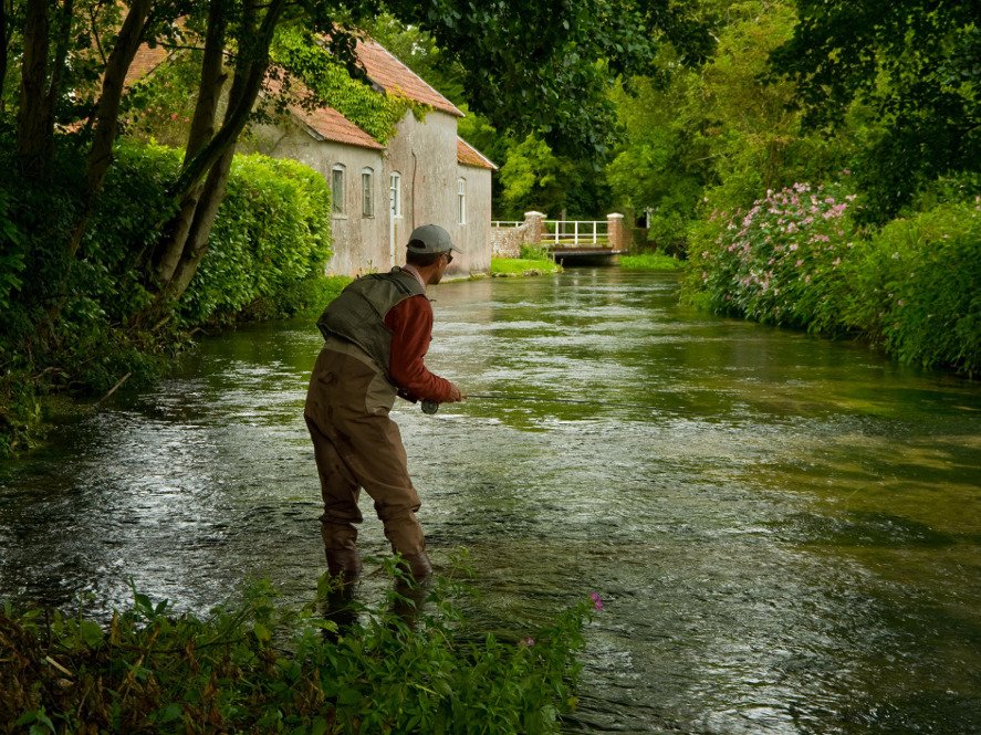 View of the Whitchurch Fulling Mill fishing beat on the River Test