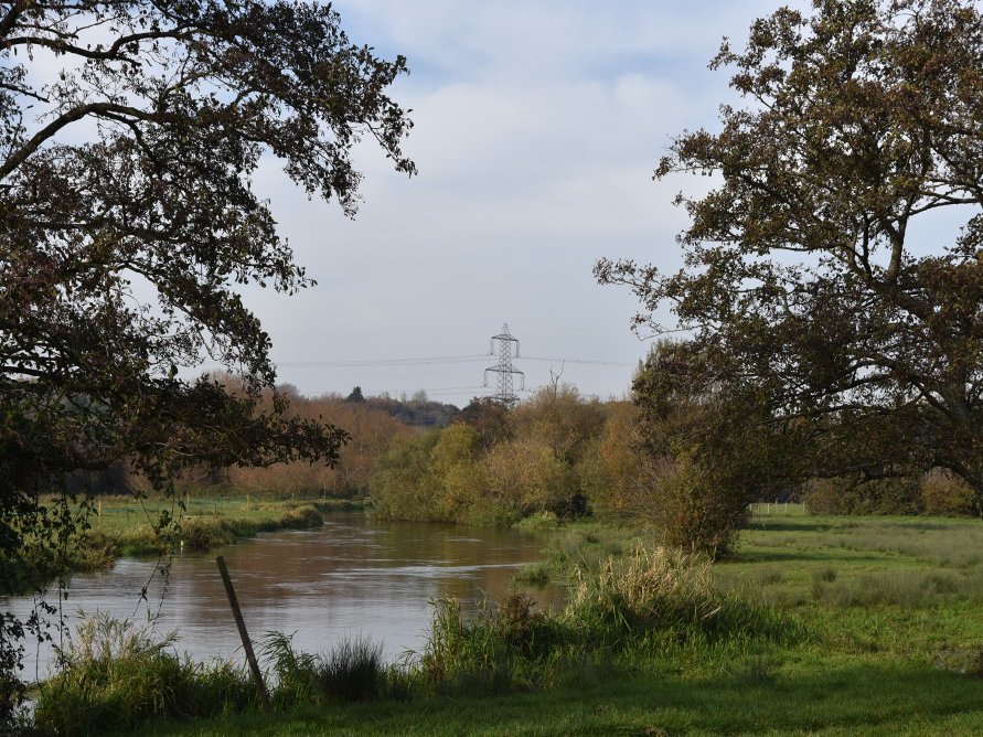 View of the Breach Farm fishing beat on the River Itchen