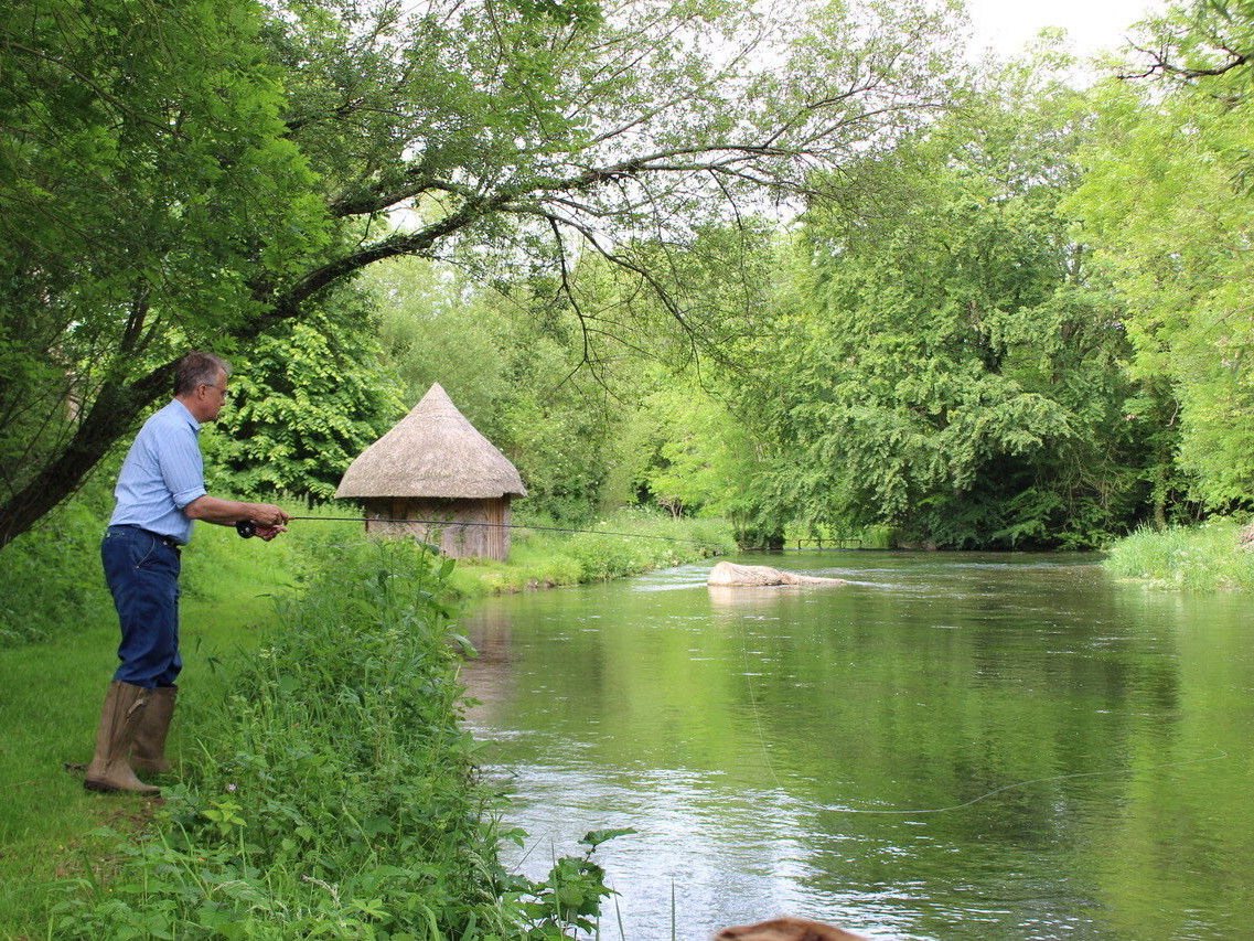 Fishing for trout on the River Test